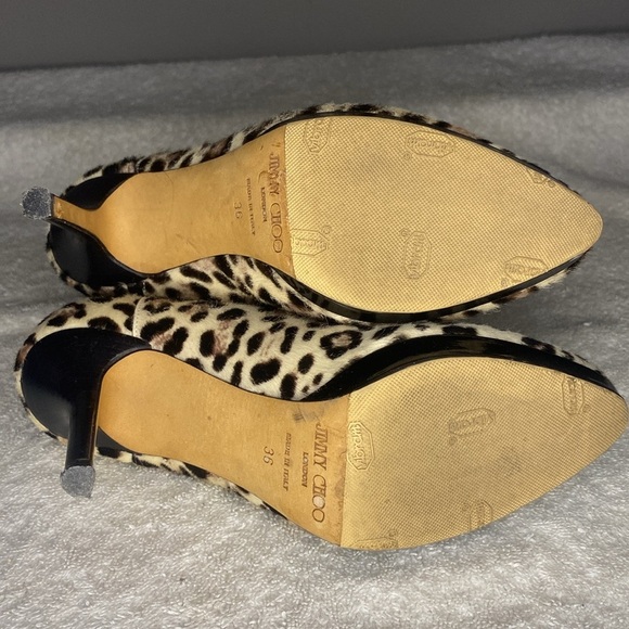 Jimmy Choo Leopard Print Pony Hair Heeled Boots (IT 36 / US 6) - Picture 8 of 10